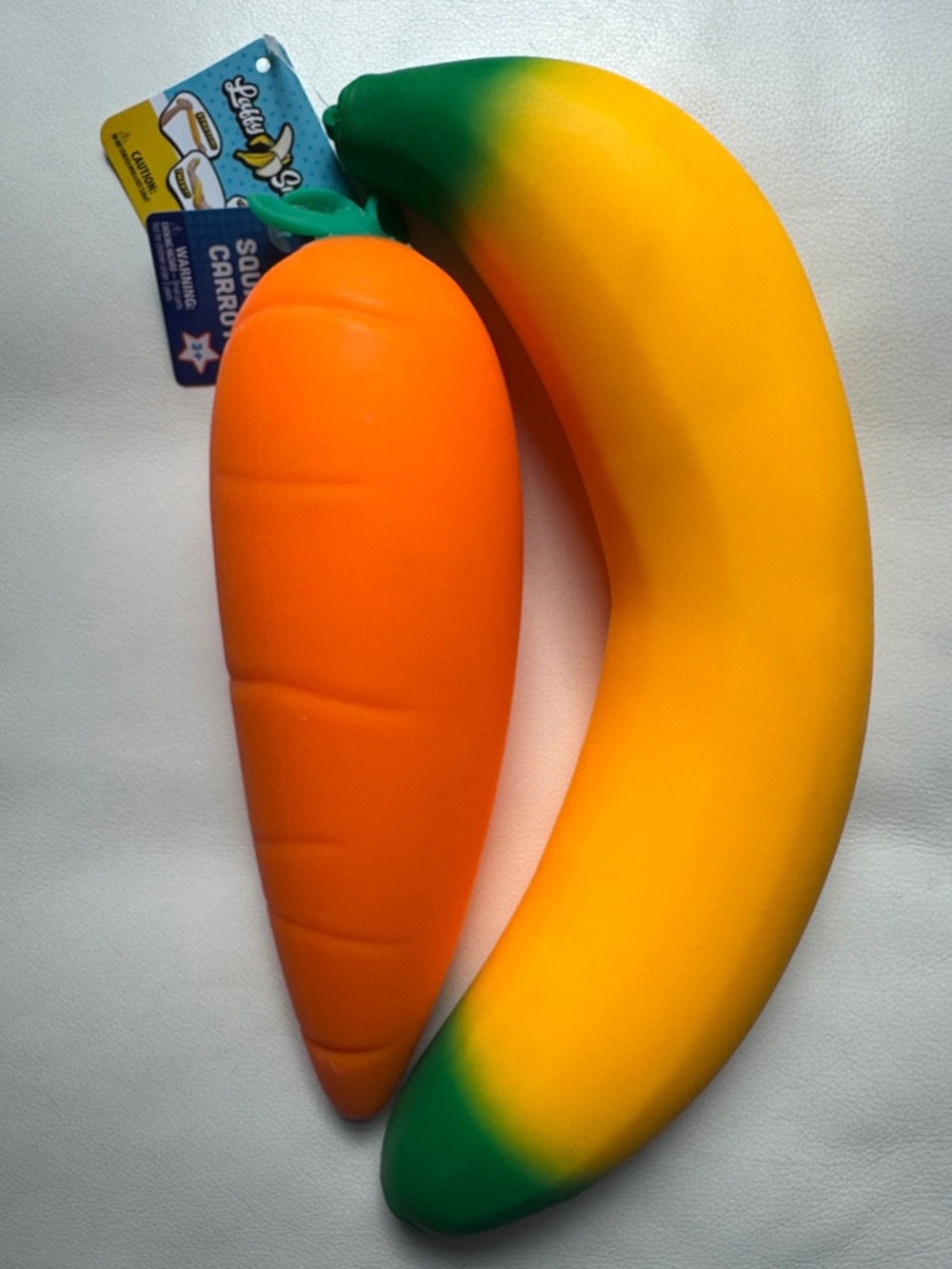 SHIPS TODAY! Jumbo Banana Carrot Sunny Days TikTok Squeezy Squishy Fruit Toy New